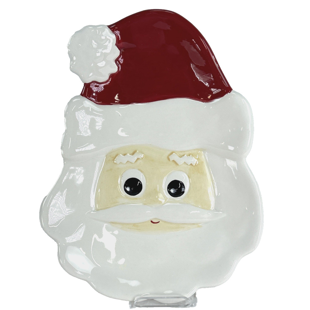 Living Quarters Santa Clause Head Cookie Plate Serving Tray Your Home Your Style